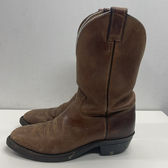 Justin Men’s Bay Apache Brown Leather Western Cowboy Boots 3405 Size 8.5D - Picture 2 of 10